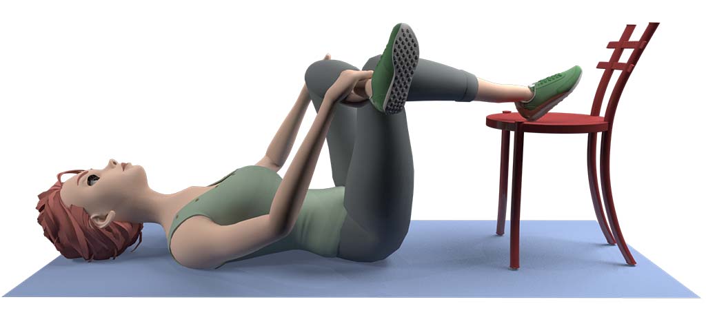exercice nerf sciatique coincé: Relever la jambe droite