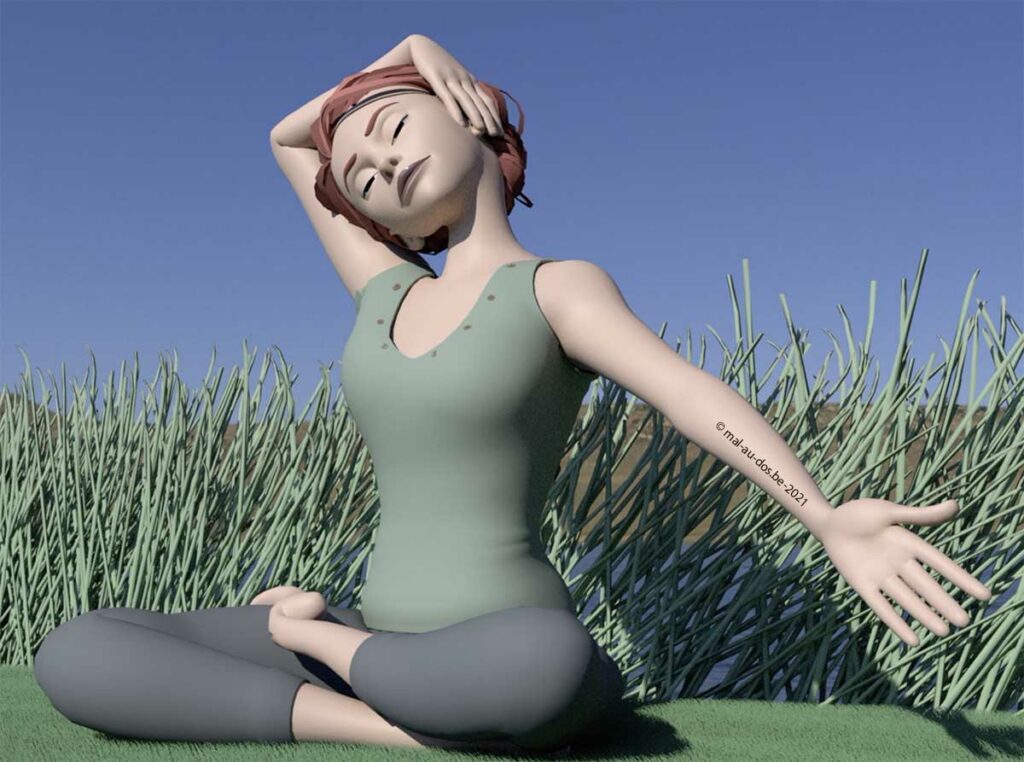 yoga étirement épaule gauche