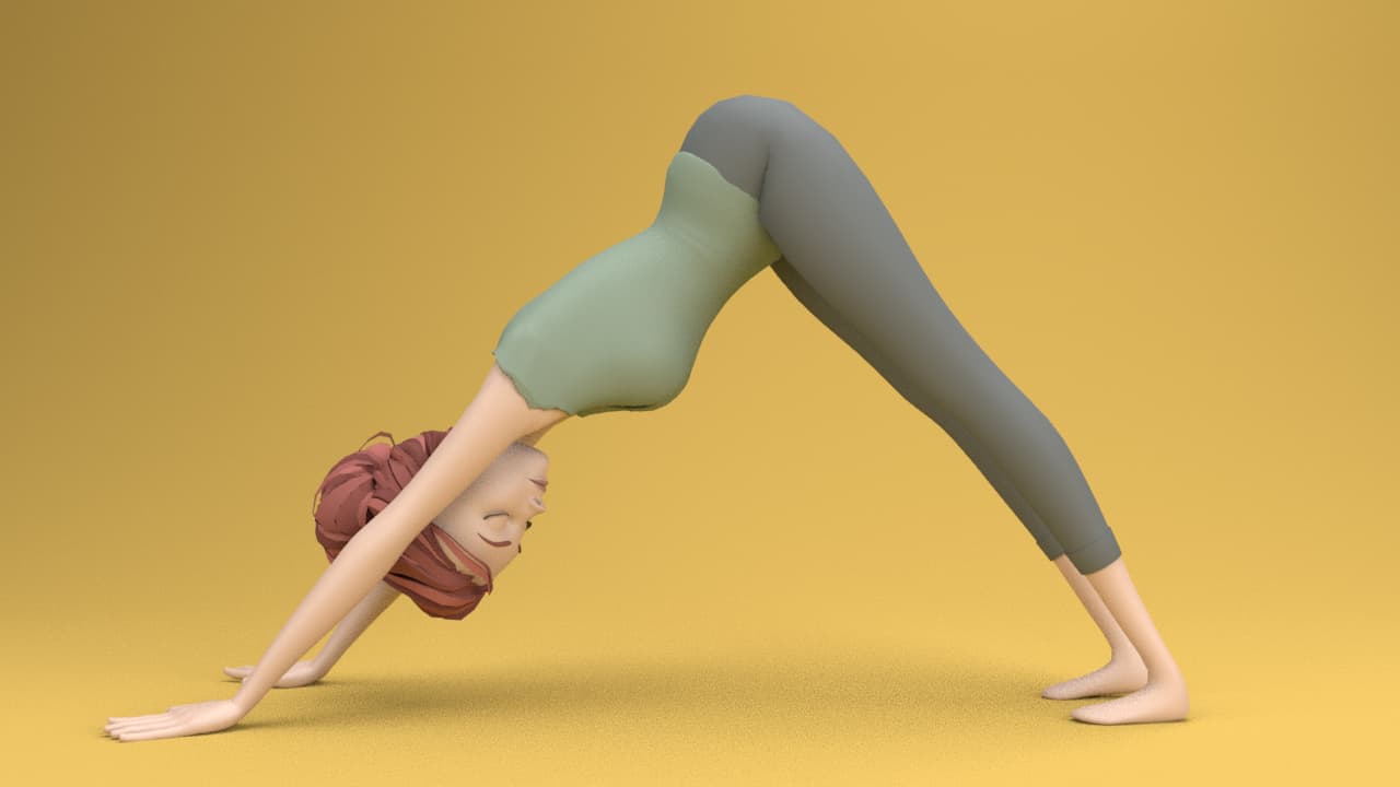 Yoga for the back: downward facing dog pose