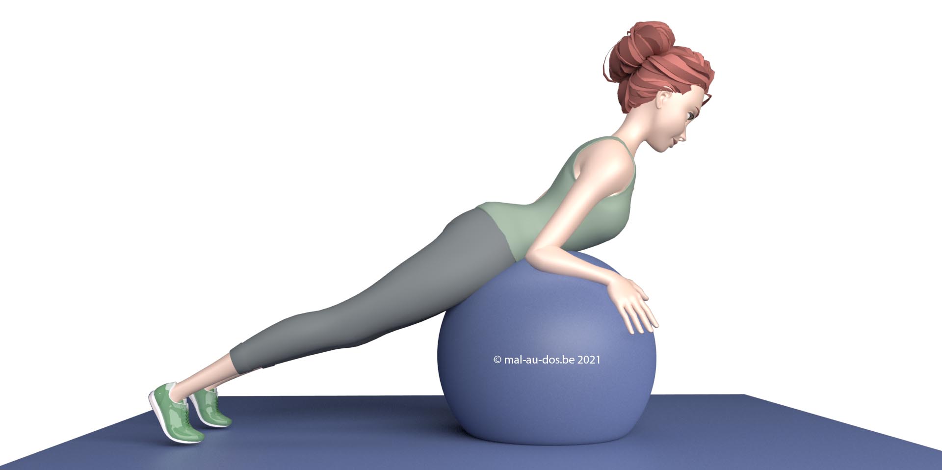 Exercice pour le dos avec un ballon de fitness
