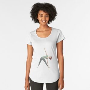yoga posture du triangle-t-shirt-premium échancré