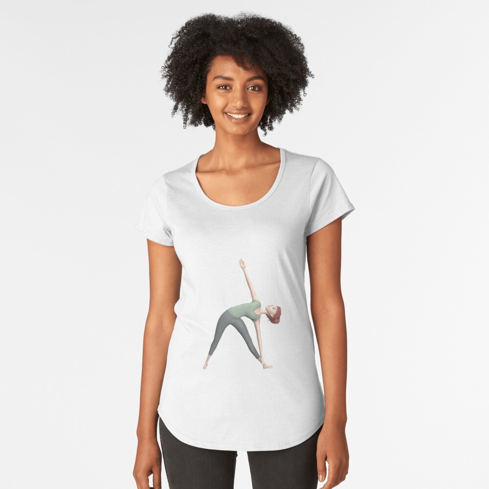 yoga posture du triangle-t-shirt-premium échancré