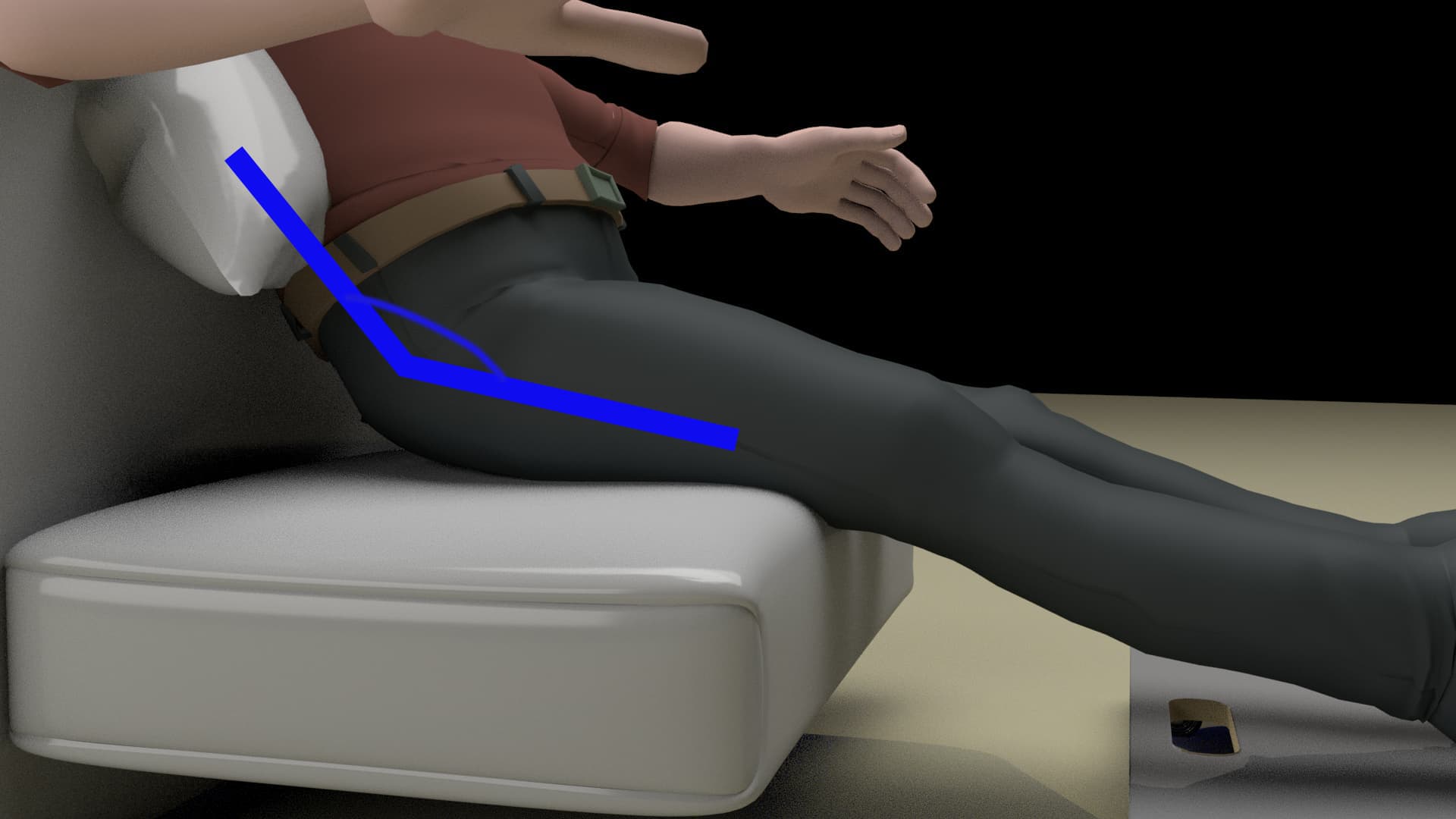 Sitting on a couch with sciatica, herniated disc or DDD