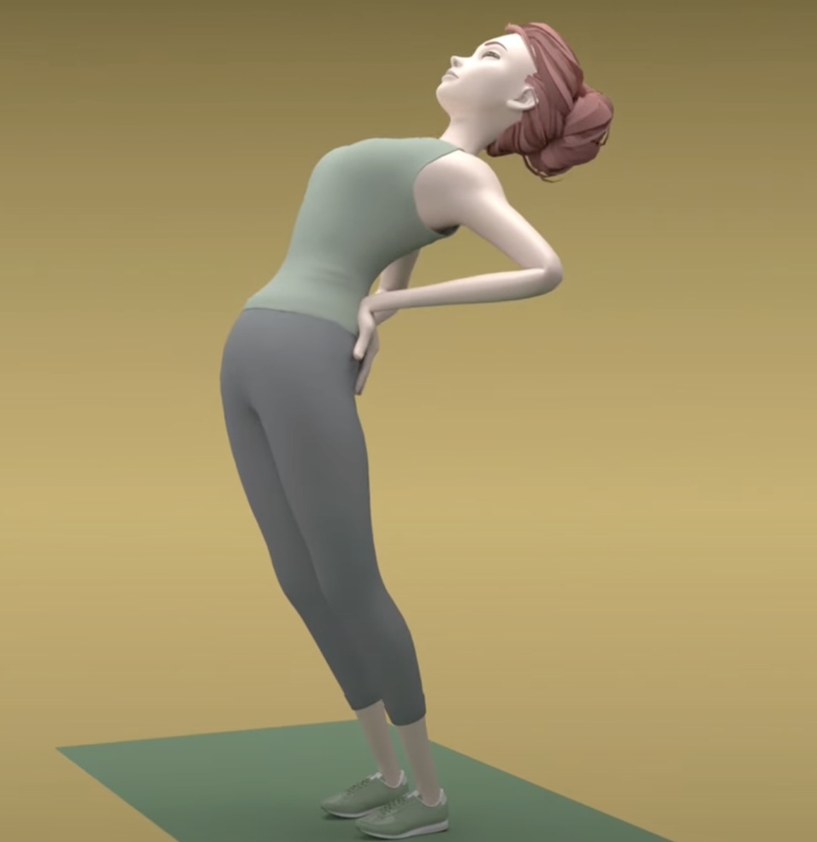 Le but de l'exercice Mckenzie debout est de garder le dos cambré pendant quelques secondes avant de reprendre une posture normale